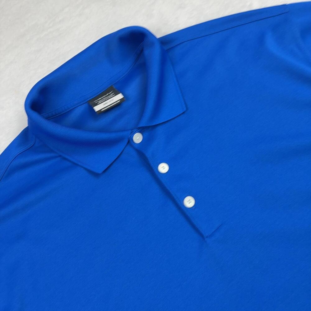Nike Dri-Fit Polo Shirt Mens XL Blue Golf Short Sleeve Moisture Wicking